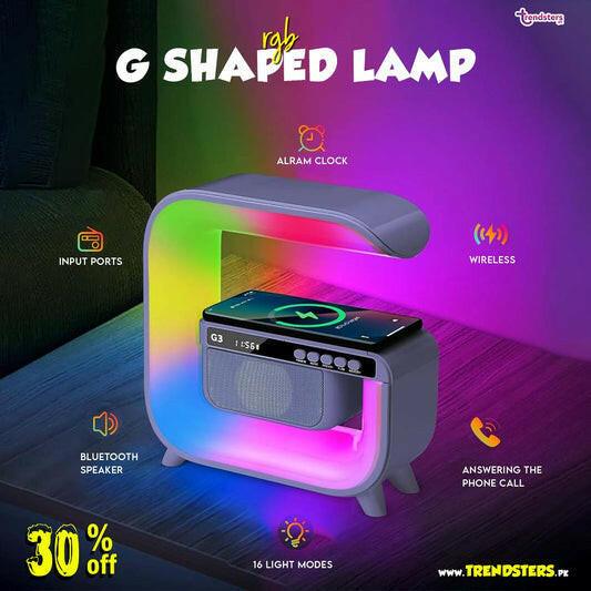 G Shaped RGB Light Table Lamp With Wireless Charger