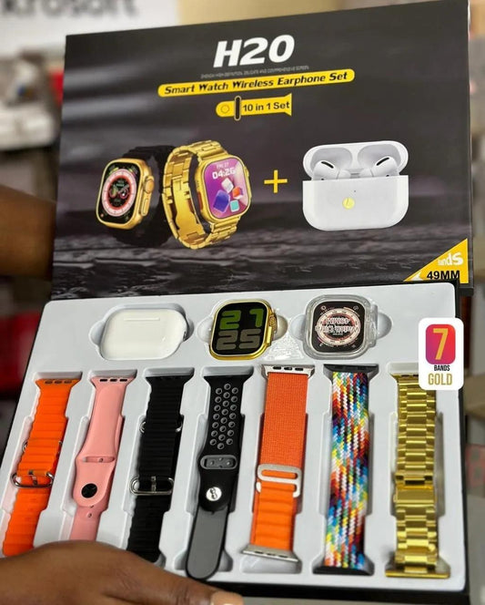H20 Ultra Smart Watch 10 in 1 with earbuds